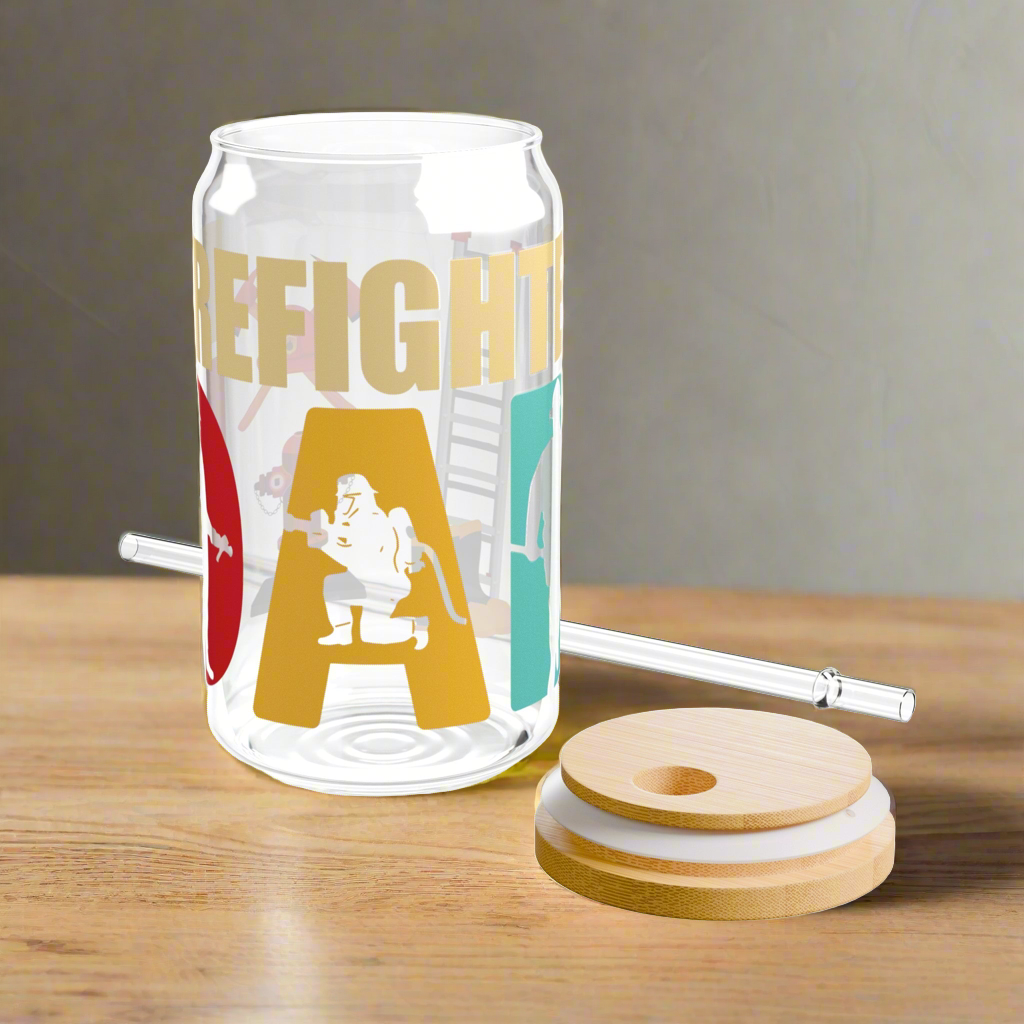 Firefighter Dad Sipper Glass, 16oz - Kim’s Signature Beauty & Accessories    