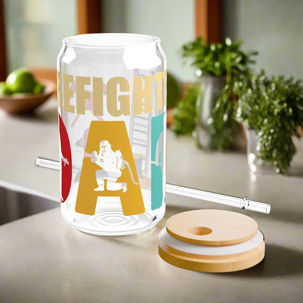 Firefighter Dad Sipper Glass, 16oz - Kim’s Signature Beauty & Accessories    