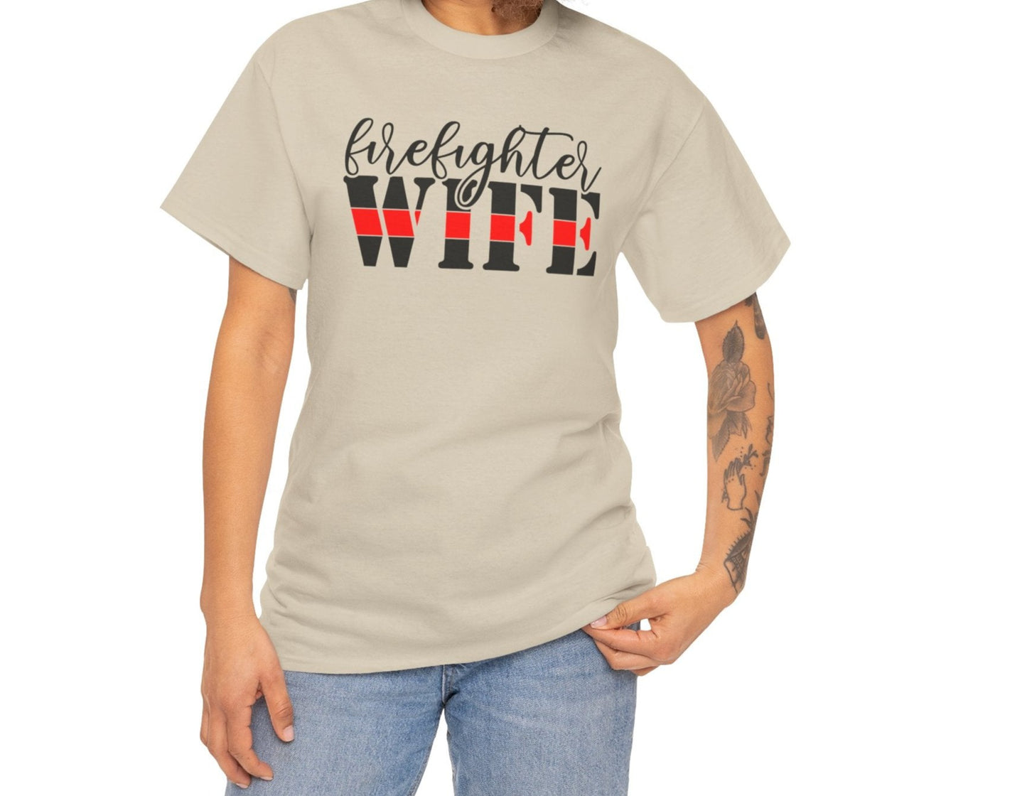 Firefighter Wife Cotton Tee - Kim’s Signature Beauty & Accessories    