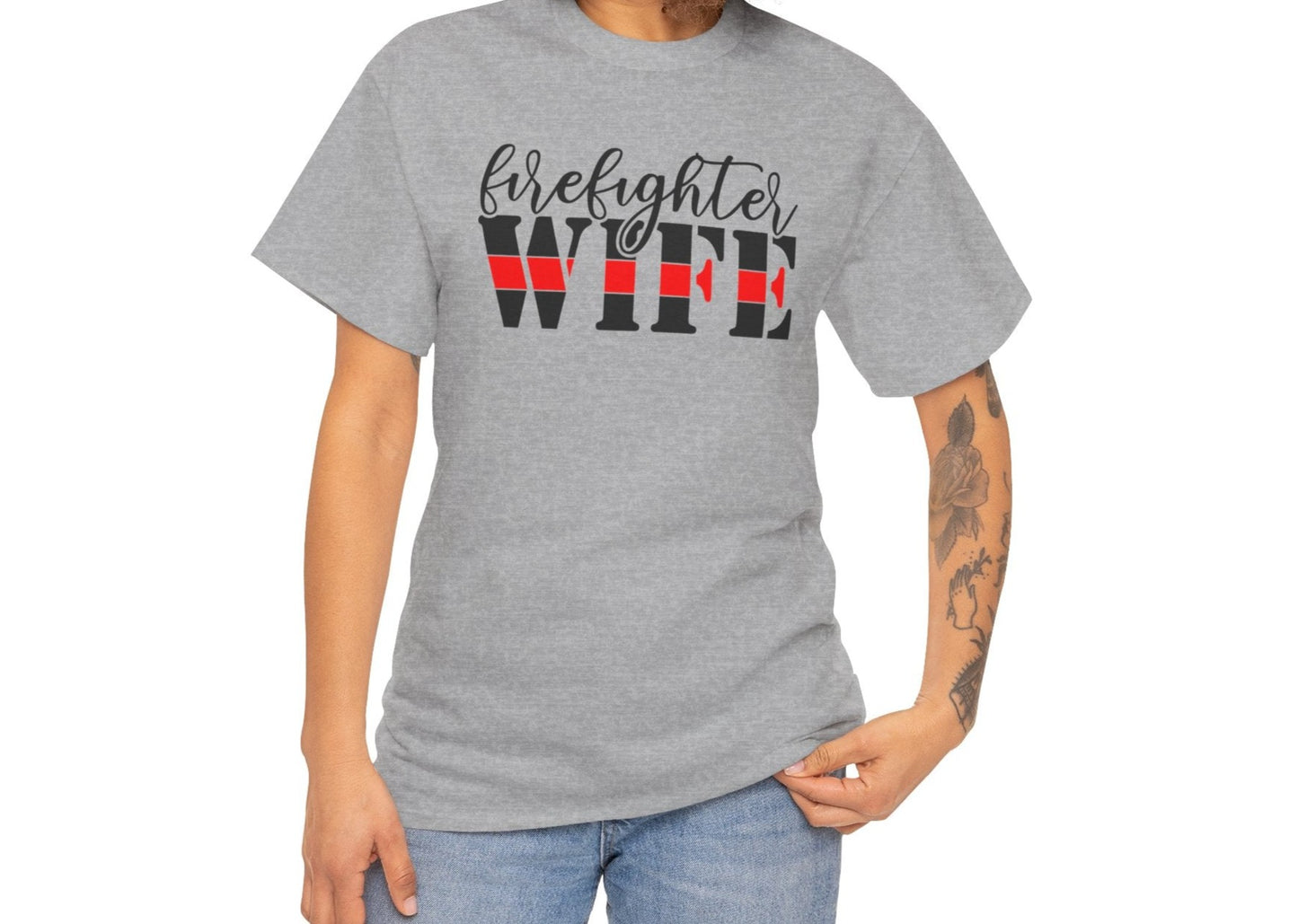 Firefighter Wife Cotton Tee - Kim’s Signature Beauty & Accessories    