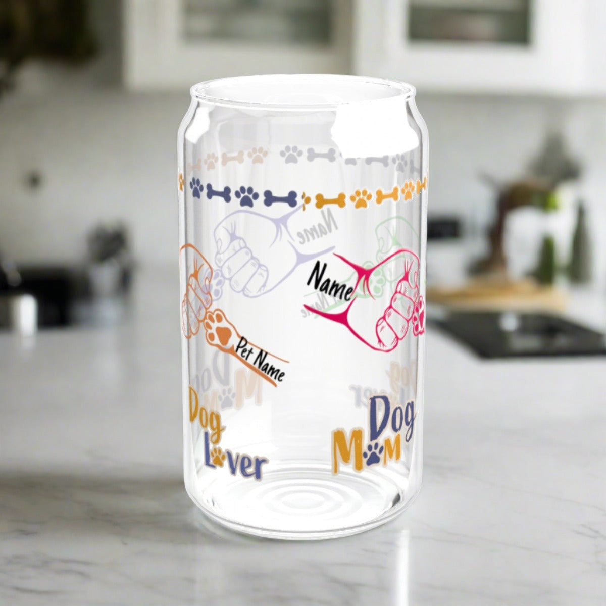 Fist Bump Dog Paw Custom Sipper Glass - Kim’s Signature Beauty & Accessories    