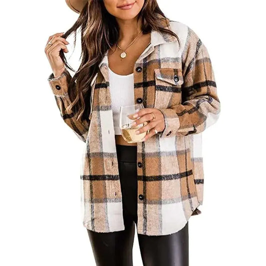 Flannel Casual Plaid Jacket - Kim’s Signature Beauty & Accessories    