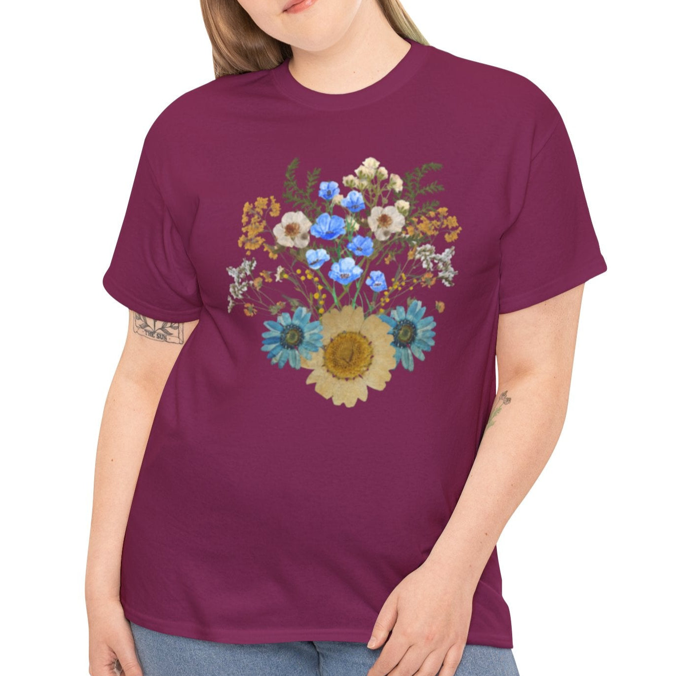 Floral Bouquet Cotton Tee - Kim’s Signature Beauty & Accessories    
