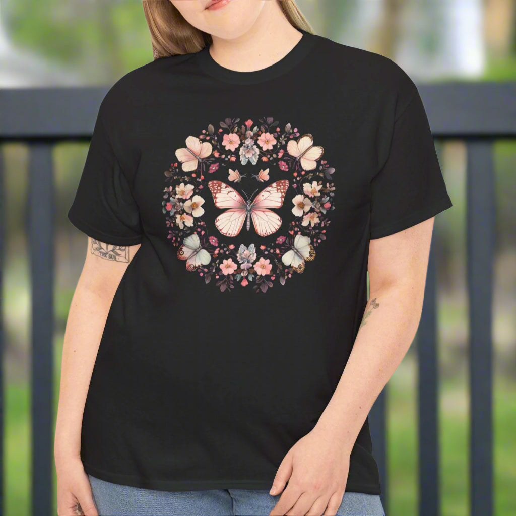 Floral Butterfly Circle Tee - Kim’s Signature Beauty & Accessories    