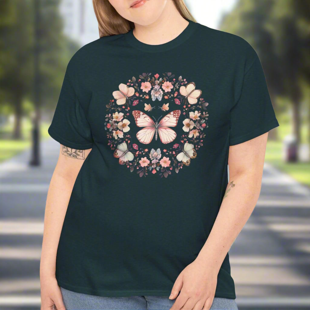 Floral Butterfly Circle Tee - Kim’s Signature Beauty & Accessories    