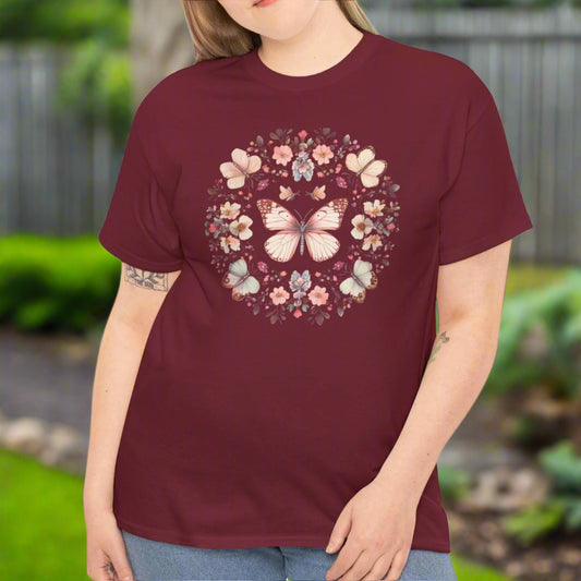 Floral Butterfly Circle Tee - Kim’s Signature Beauty & Accessories    