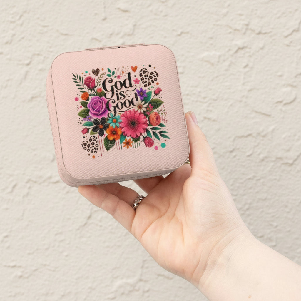Floral “God Is Good” Travel Jewelry Case - Kim’s Signature Beauty & Accessories    