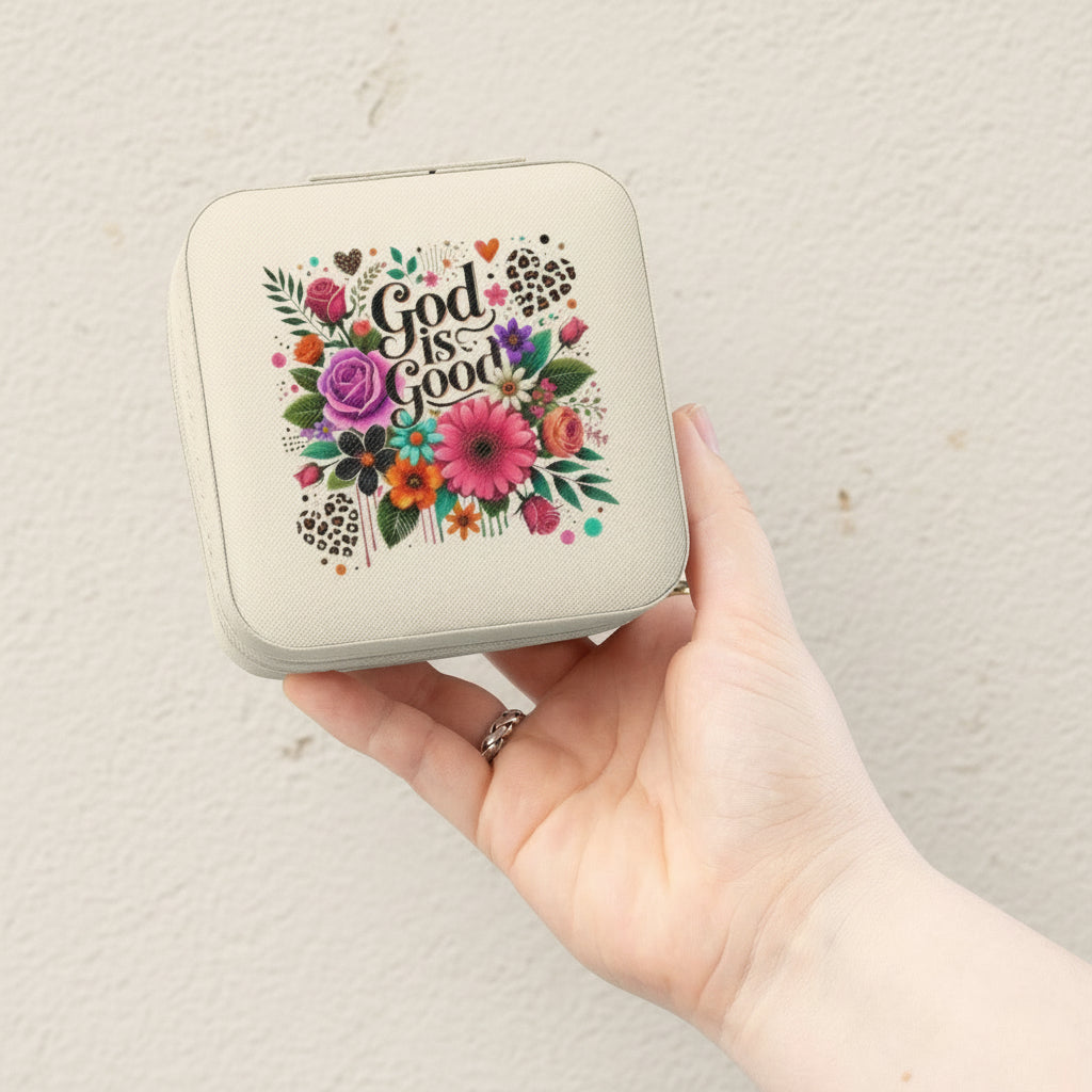 Floral “God Is Good” Travel Jewelry Case - Kim’s Signature Beauty & Accessories    