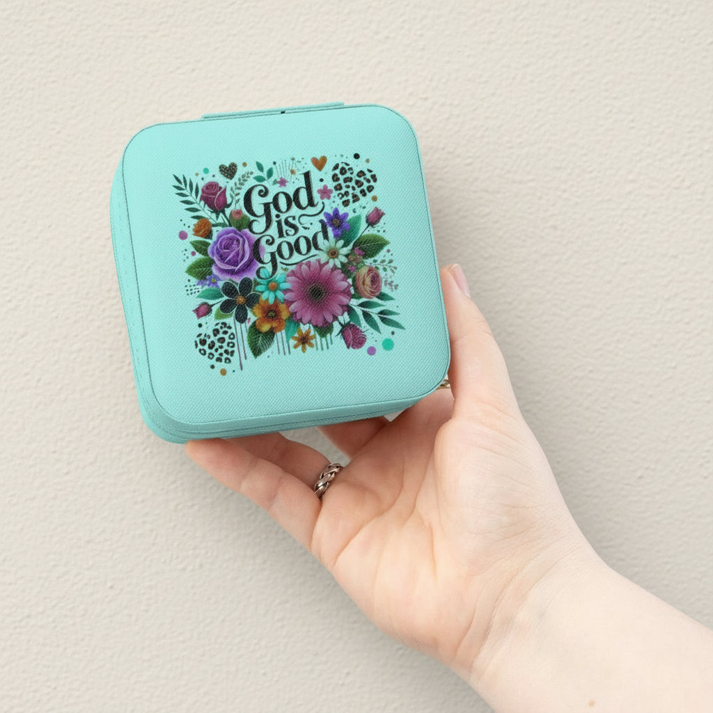 Floral “God Is Good” Travel Jewelry Case - Kim’s Signature Beauty & Accessories    