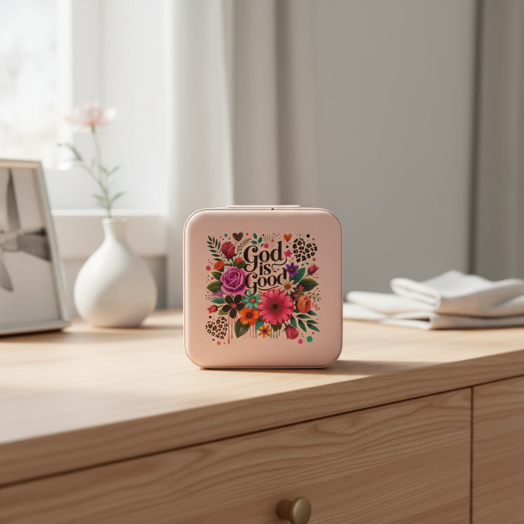 Floral “God Is Good” Travel Jewelry Case - Kim’s Signature Beauty & Accessories    