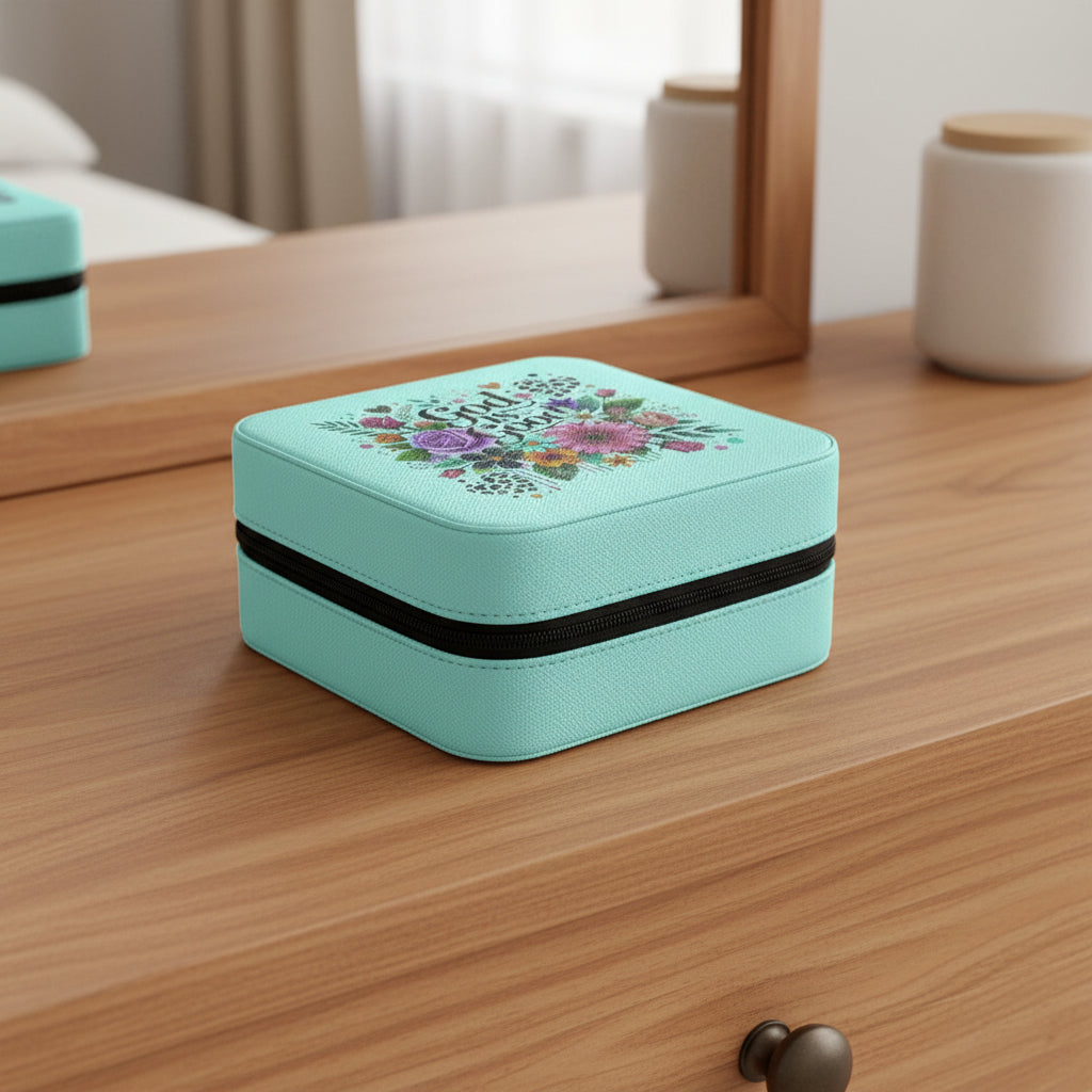 Floral “God Is Good” Travel Jewelry Case - Kim’s Signature Beauty & Accessories    