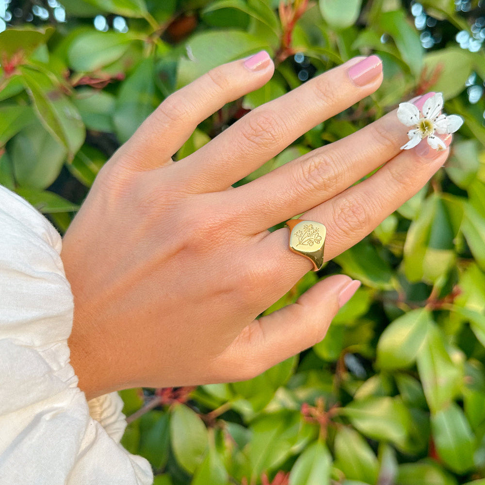 Floral Signet Ring - Kim’s Signature Beauty & Accessories