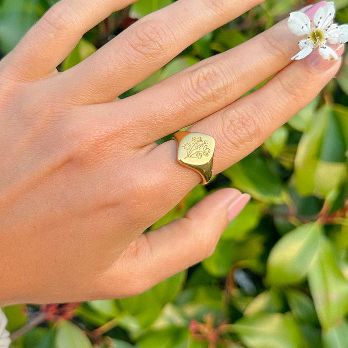 Floral Signet Ring - Kim’s Signature Beauty & Accessories