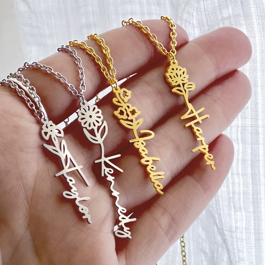 Personalized Daughter- Birth Flower Necklace - Kim’s Signature Beauty & Accessories    (Store description)