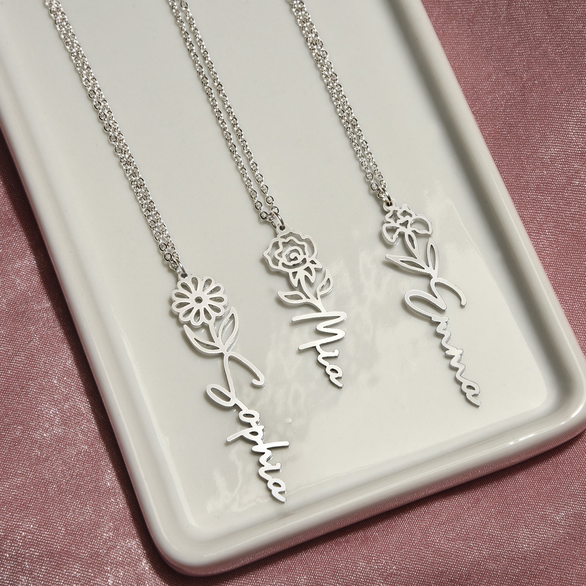 Personalized Daughter- Birth Flower Necklace - Kim’s Signature Beauty & Accessories    (Store description)