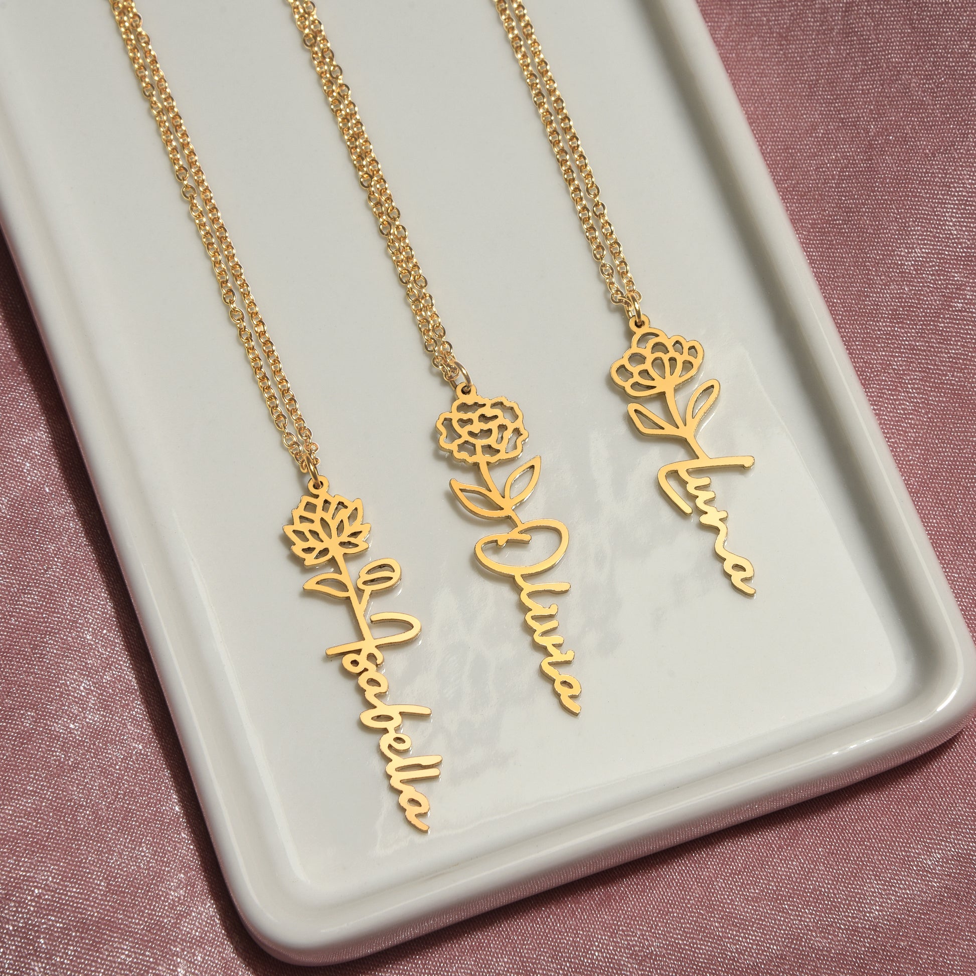 Personalized Daughter- Birth Flower Necklace - Kim’s Signature Beauty & Accessories    (Store description)
