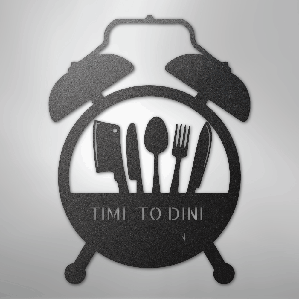 Food Time Monogram - Steel Sign - Kim’s Signature Beauty & Accessories