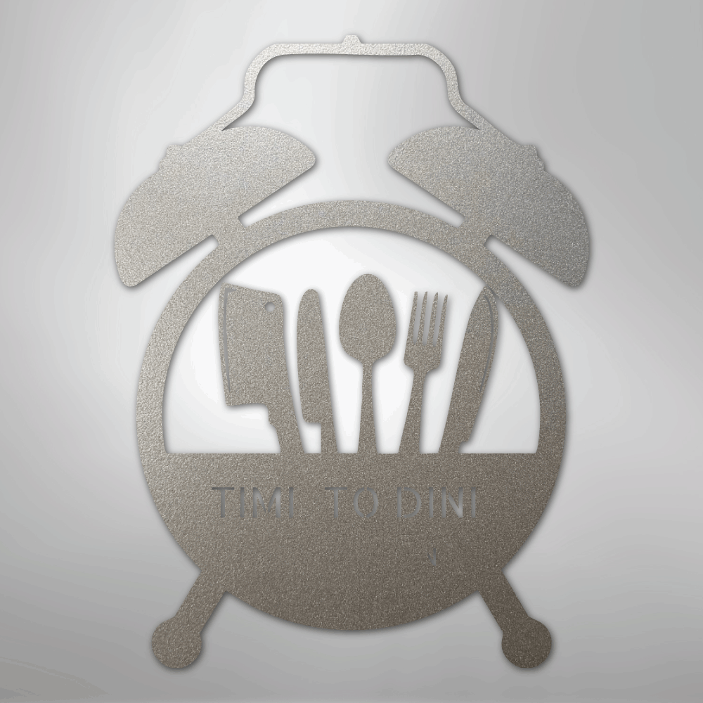 Food Time Monogram - Steel Sign - Kim’s Signature Beauty & Accessories