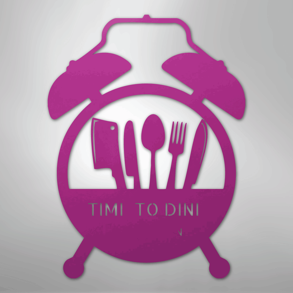 Food Time Monogram - Steel Sign - Kim’s Signature Beauty & Accessories