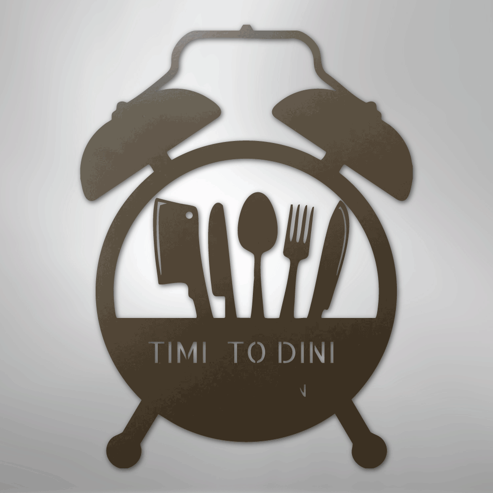 Food Time Monogram - Steel Sign - Kim’s Signature Beauty & Accessories