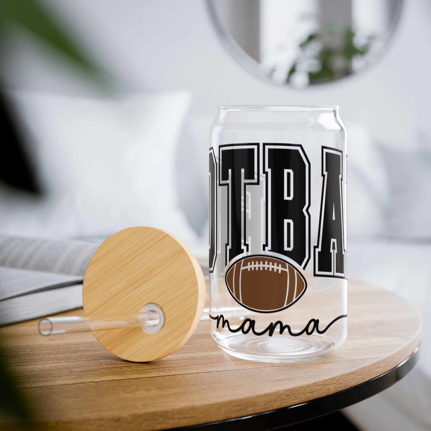Football Mama Sipper Glass, 16oz - Kim’s Signature Beauty & Accessories    