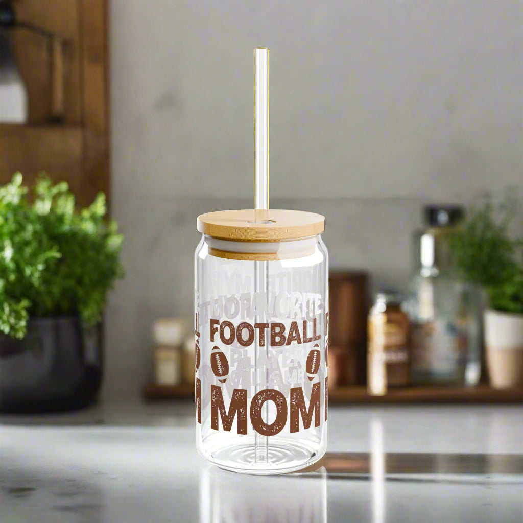 Football Mom | Sipper Glass, 16oz - Kim’s Signature Beauty & Accessories    