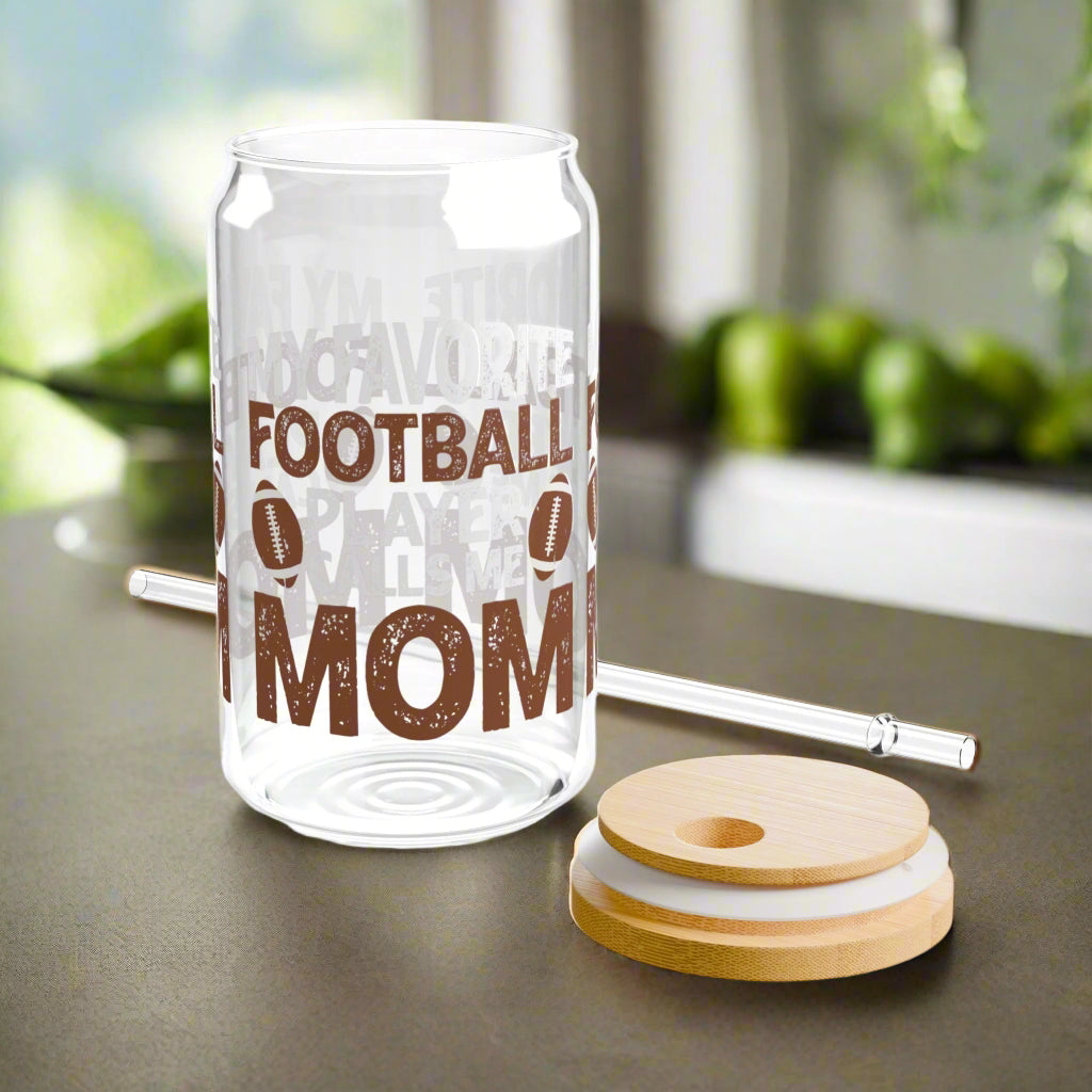 Football Mom | Sipper Glass, 16oz - Kim’s Signature Beauty & Accessories    