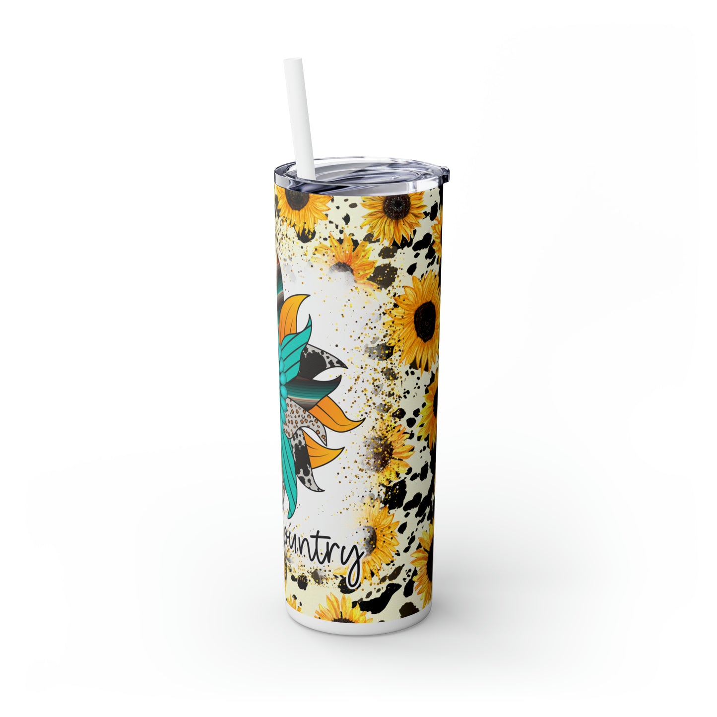 Forever Country | Skinny Tumbler with Straw, 20oz - Kim’s Signature Beauty & Accessories    