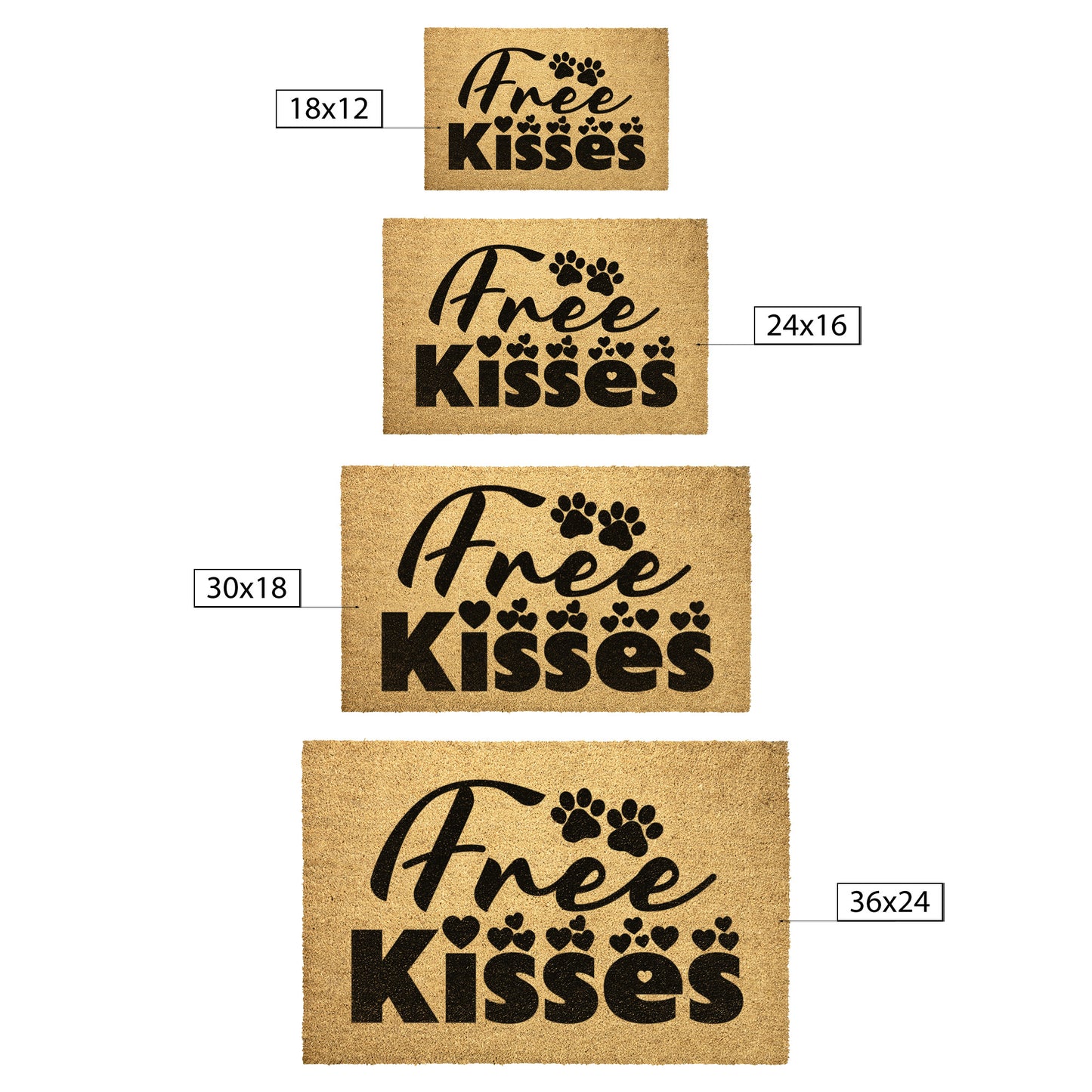 Free Dog Kisses | Door Mat - Kim’s Signature Beauty & Accessories    