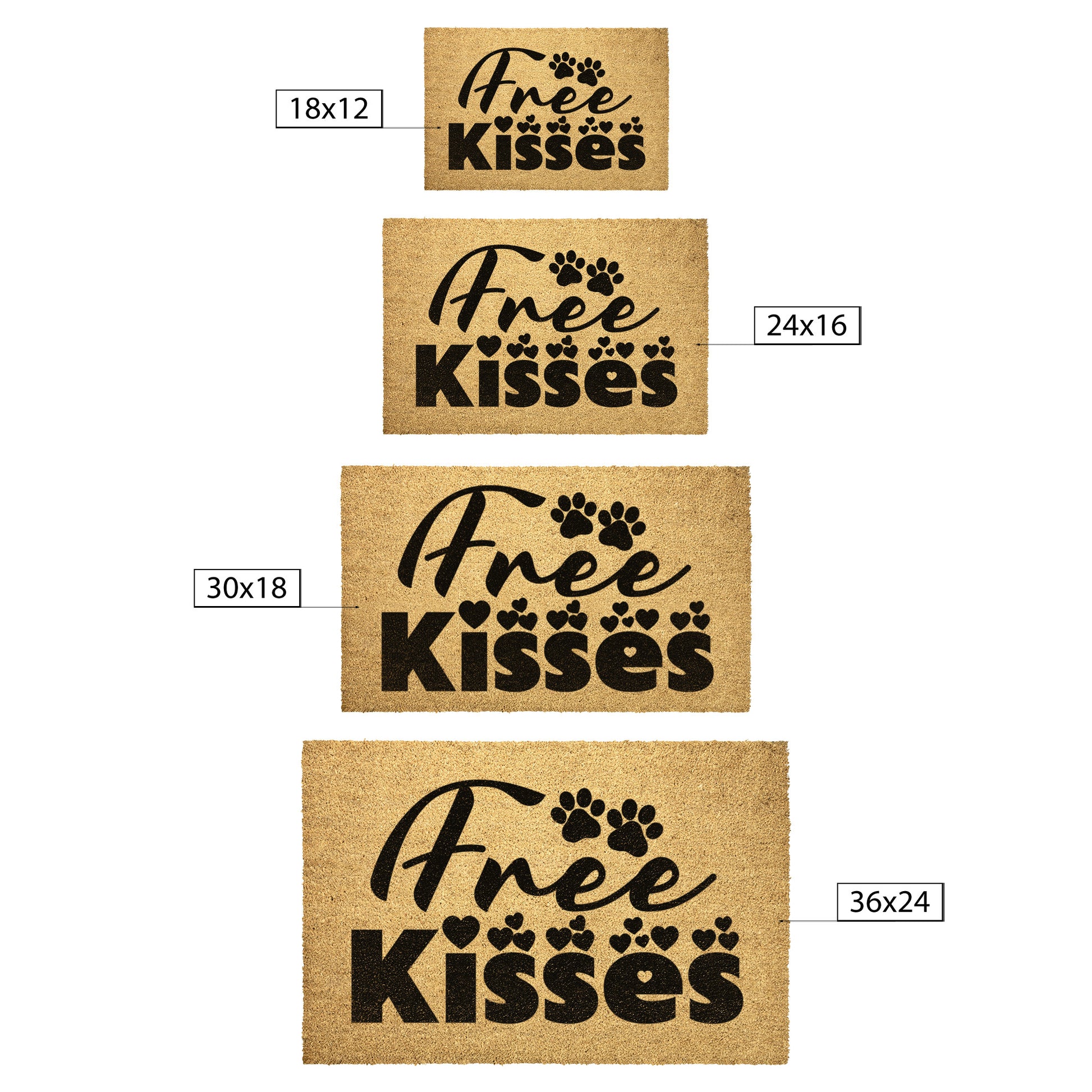 Free Dog Kisses | Door Mat - Kim’s Signature Beauty & Accessories    