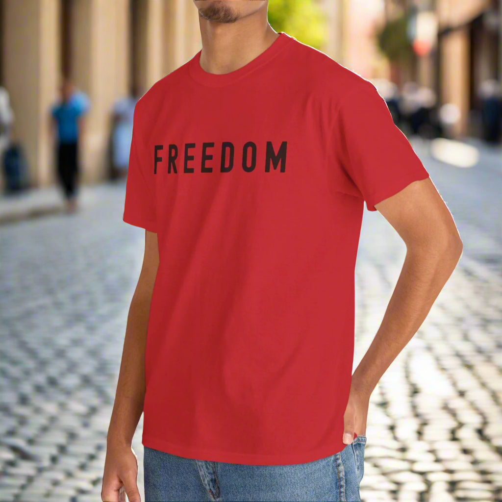 Freedom Red Unisex Tee - Bold Statement Shirt – Patriotic Casual Shirt - Kim’s Signature Beauty & Accessories    