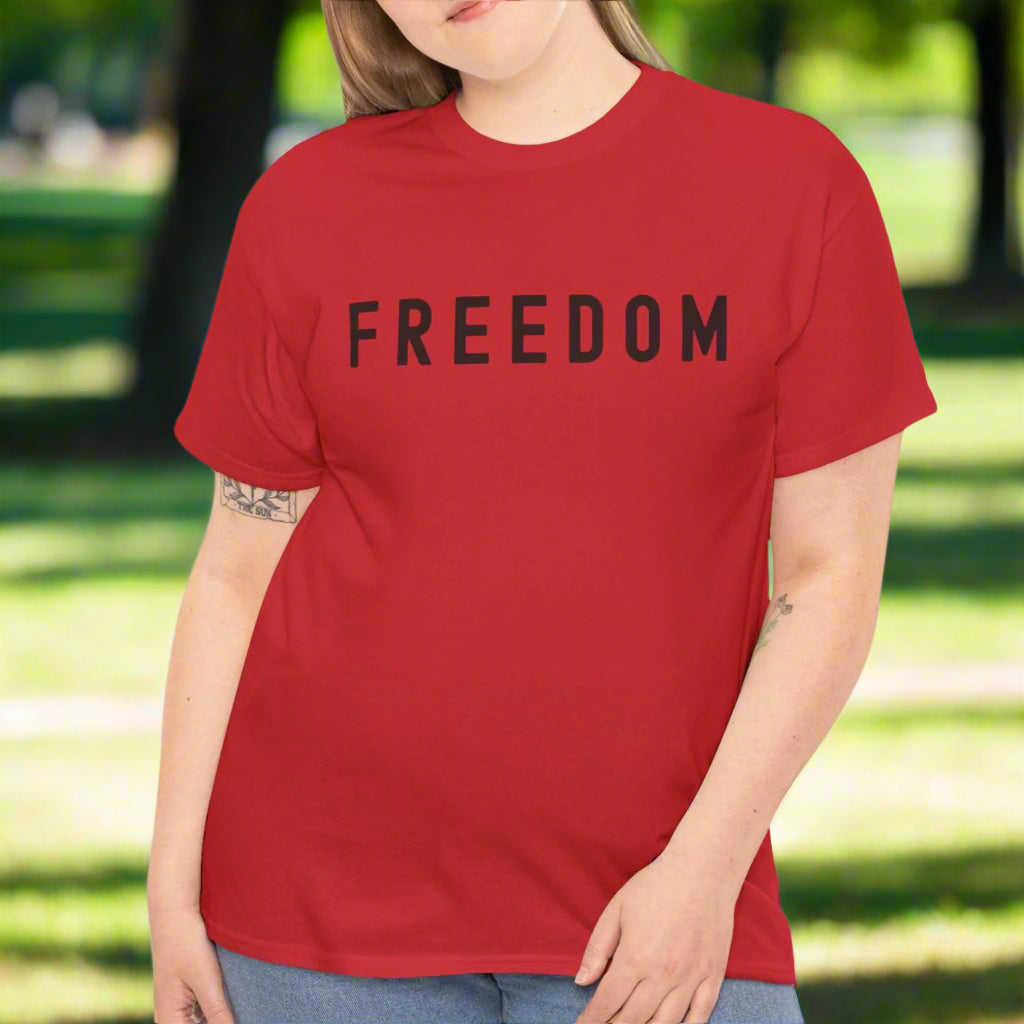 Freedom Red Unisex Tee - Bold Statement Shirt – Patriotic Casual Shirt - Kim’s Signature Beauty & Accessories    