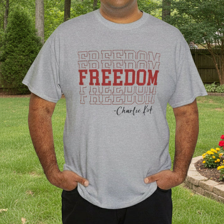 Freedom Repeating T-Shirt – Bold Patriotic Tee - Kim’s Signature Beauty & Accessories    