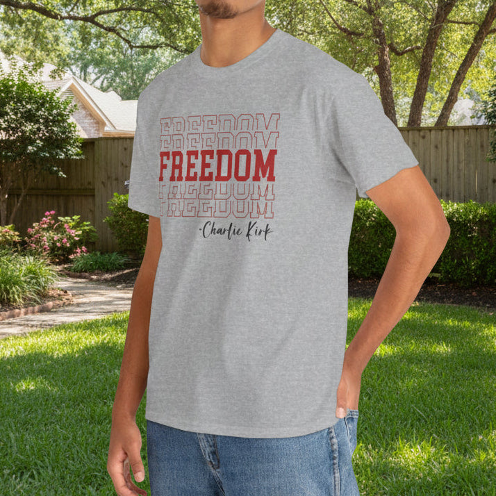 Freedom Repeating T-Shirt – Bold Patriotic Tee - Kim’s Signature Beauty & Accessories    