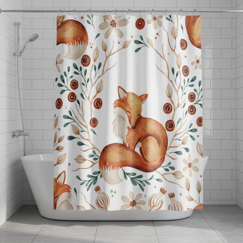 Friendly Fox Shower Curtain - Kim’s Signature Beauty & Accessories    