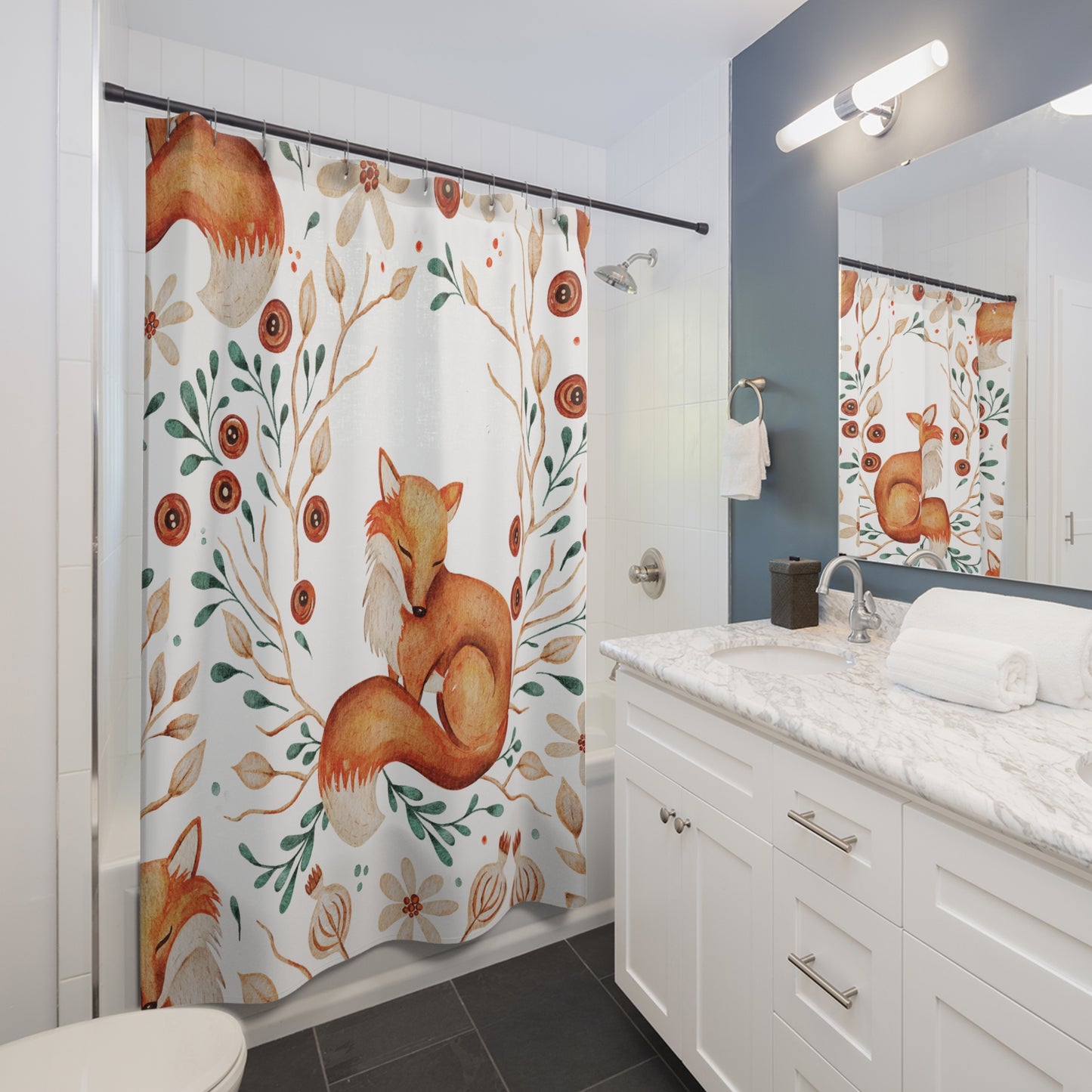 Friendly Fox Shower Curtain - Kim’s Signature Beauty & Accessories    