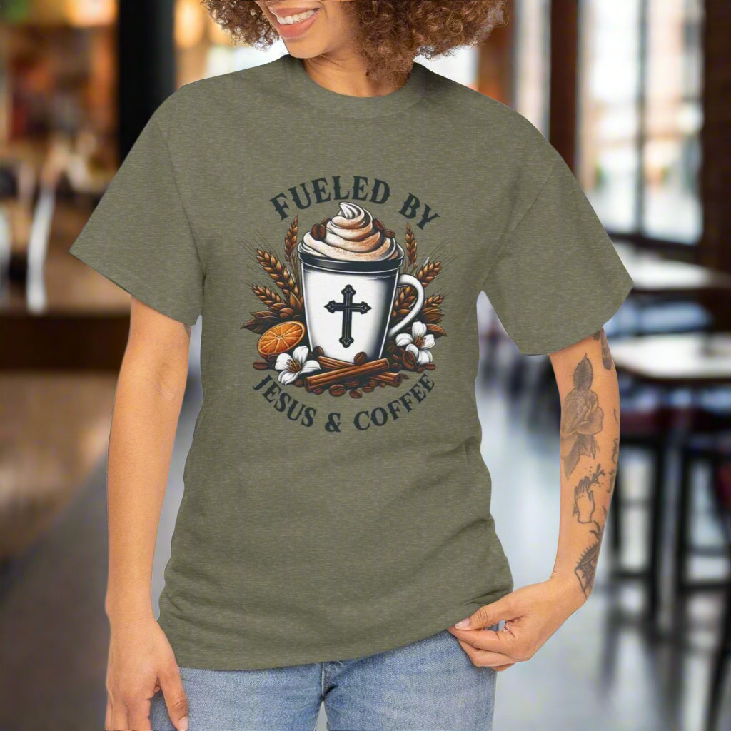 Fueled By Jesus & Coffee Tee - Kim’s Signature Beauty & Accessories    