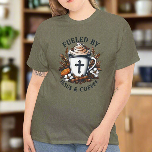 Fueled By Jesus & Coffee Tee - Kim’s Signature Beauty & Accessories    