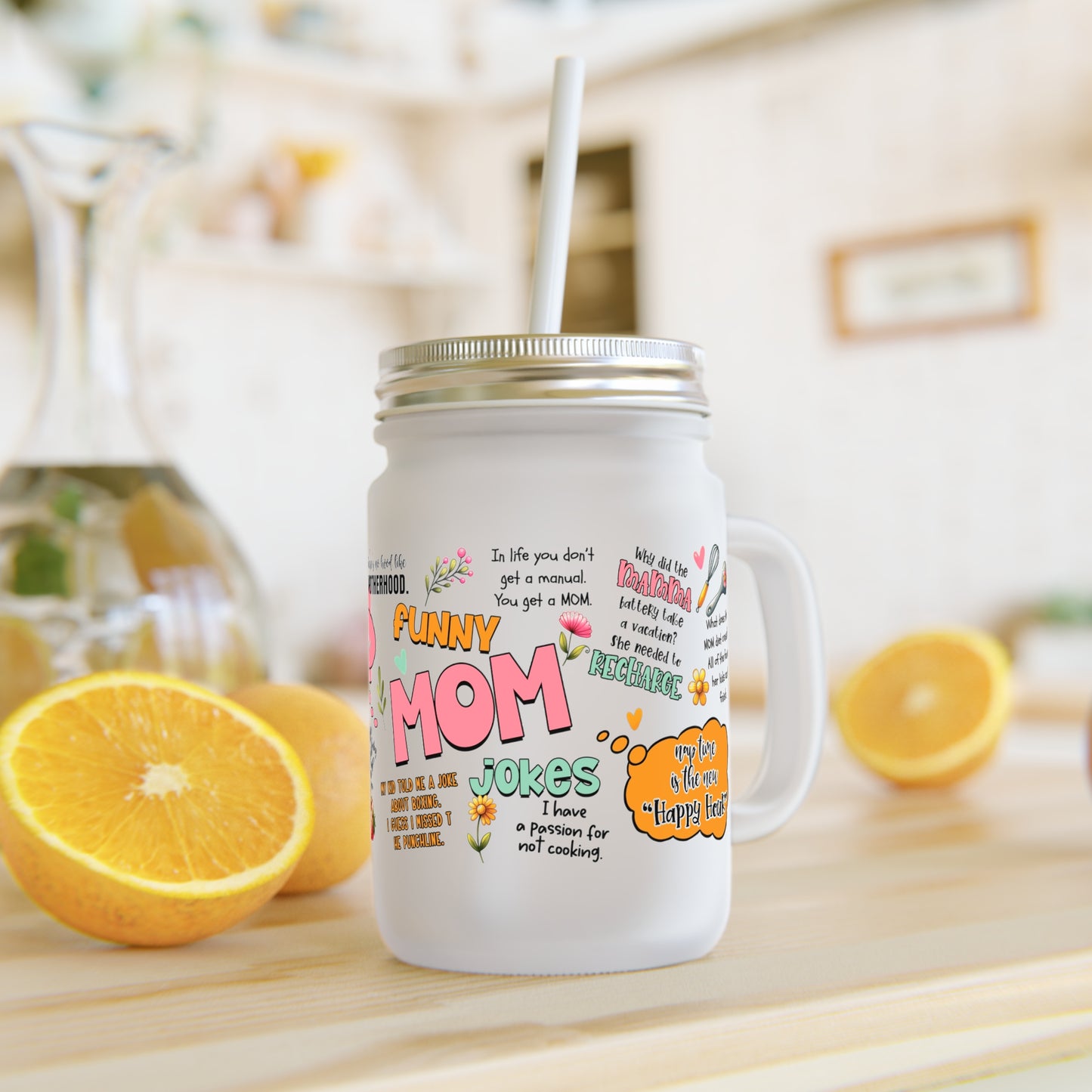 Funny Mom Jokes Mason Jar - Cute & Humorous Gift for Moms - Kim’s Signature Beauty & Accessories    