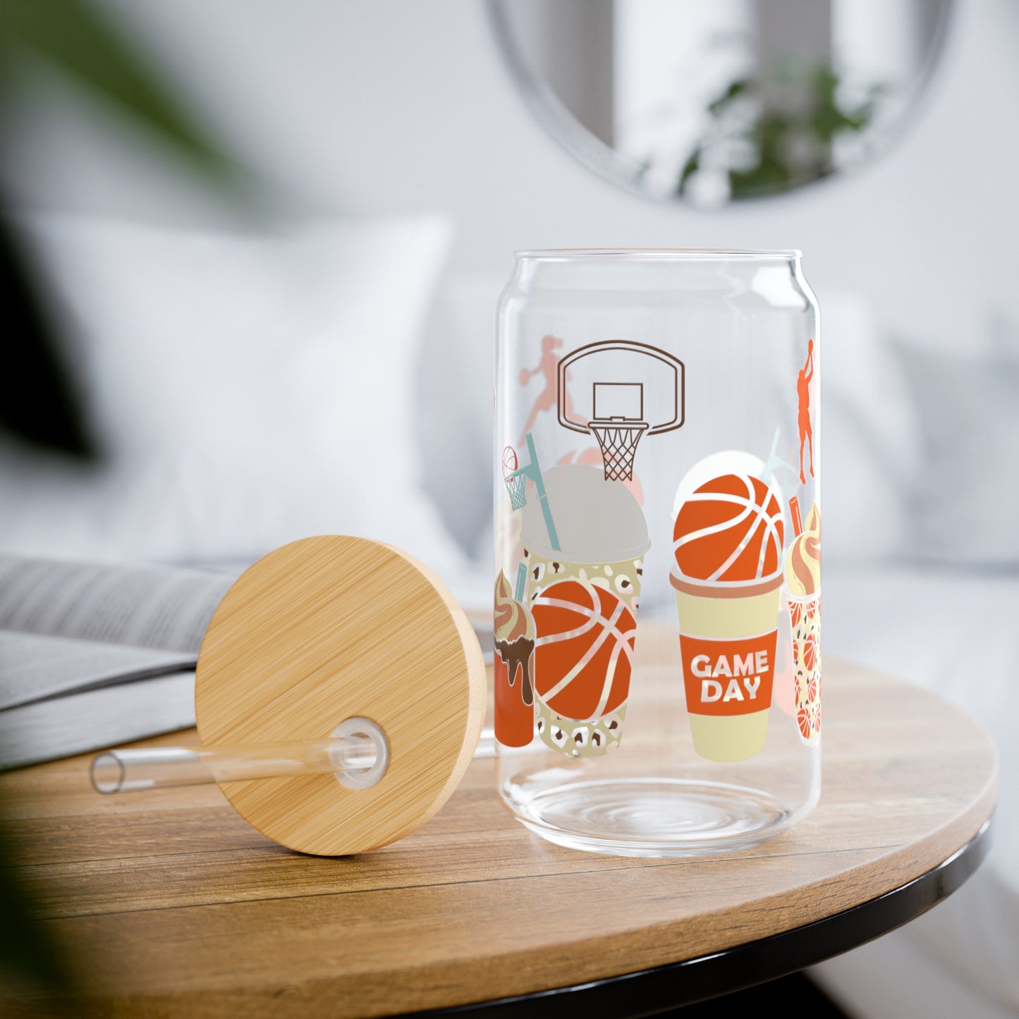 Game Day Basketball Sipper Glass, 16oz - Kim’s Signature Beauty & Accessories    