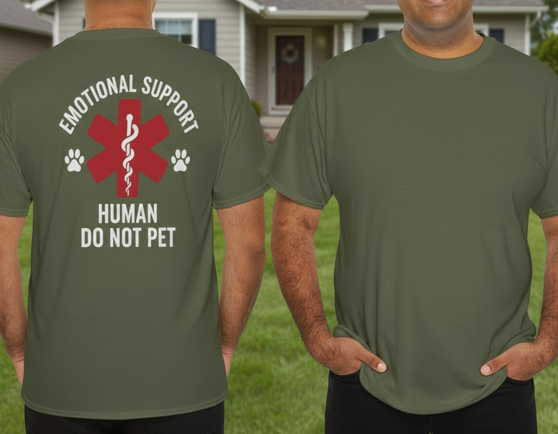 Emotional Support Human Tee - Unisex Cotton T-Shirt - Kim’s Signature Beauty & Accessories    