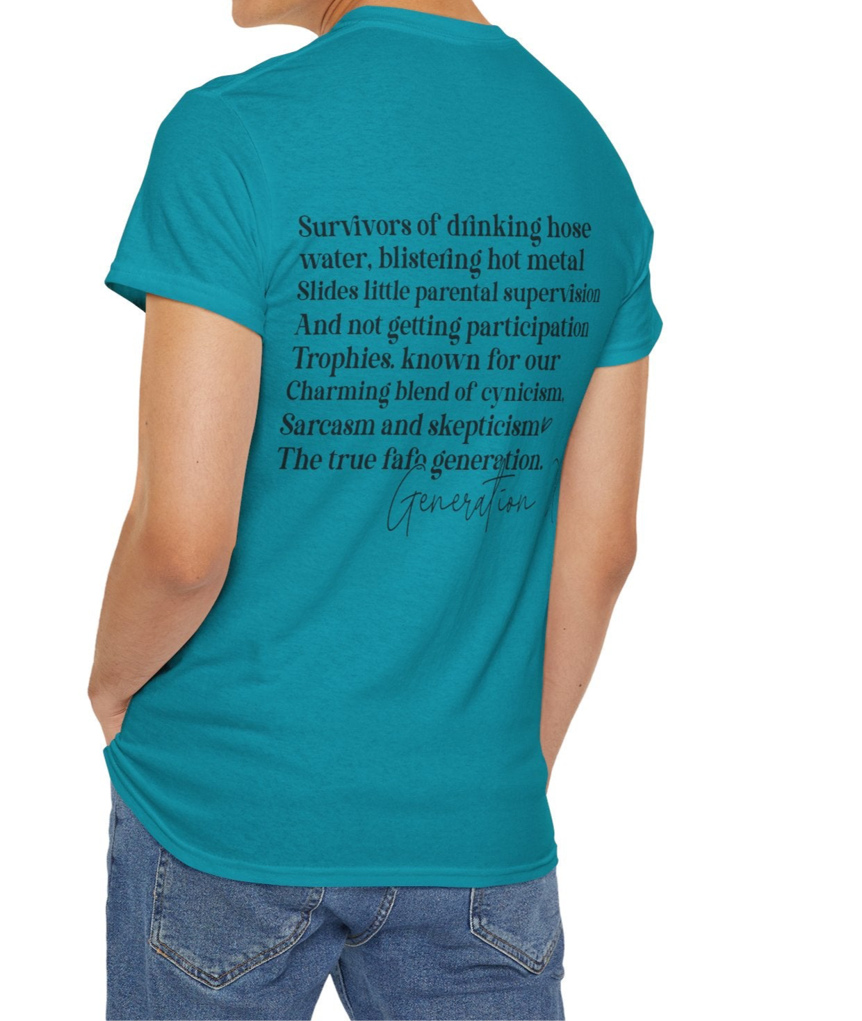 Generation X T-Shirt – Raised on Hose Water & Neglect (1965–1980 - Kim’s Signature Beauty & Accessories    