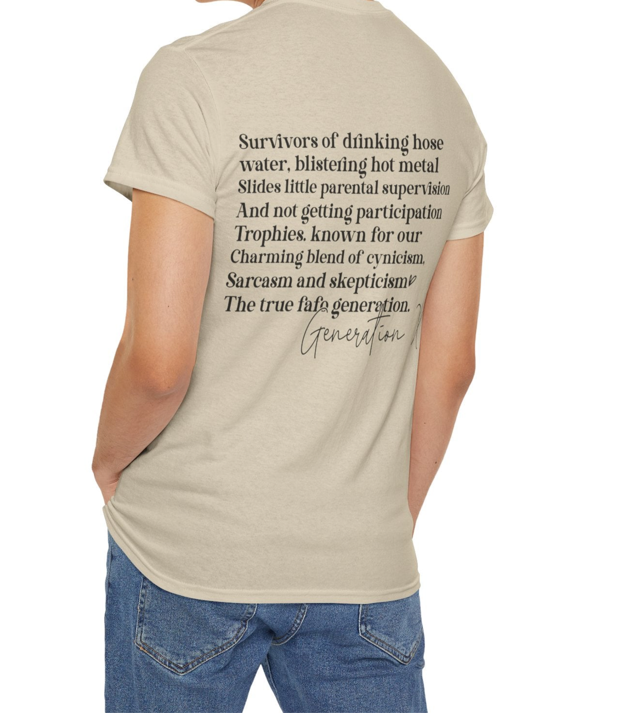 Generation X T-Shirt – Raised on Hose Water & Neglect (1965–1980 - Kim’s Signature Beauty & Accessories    