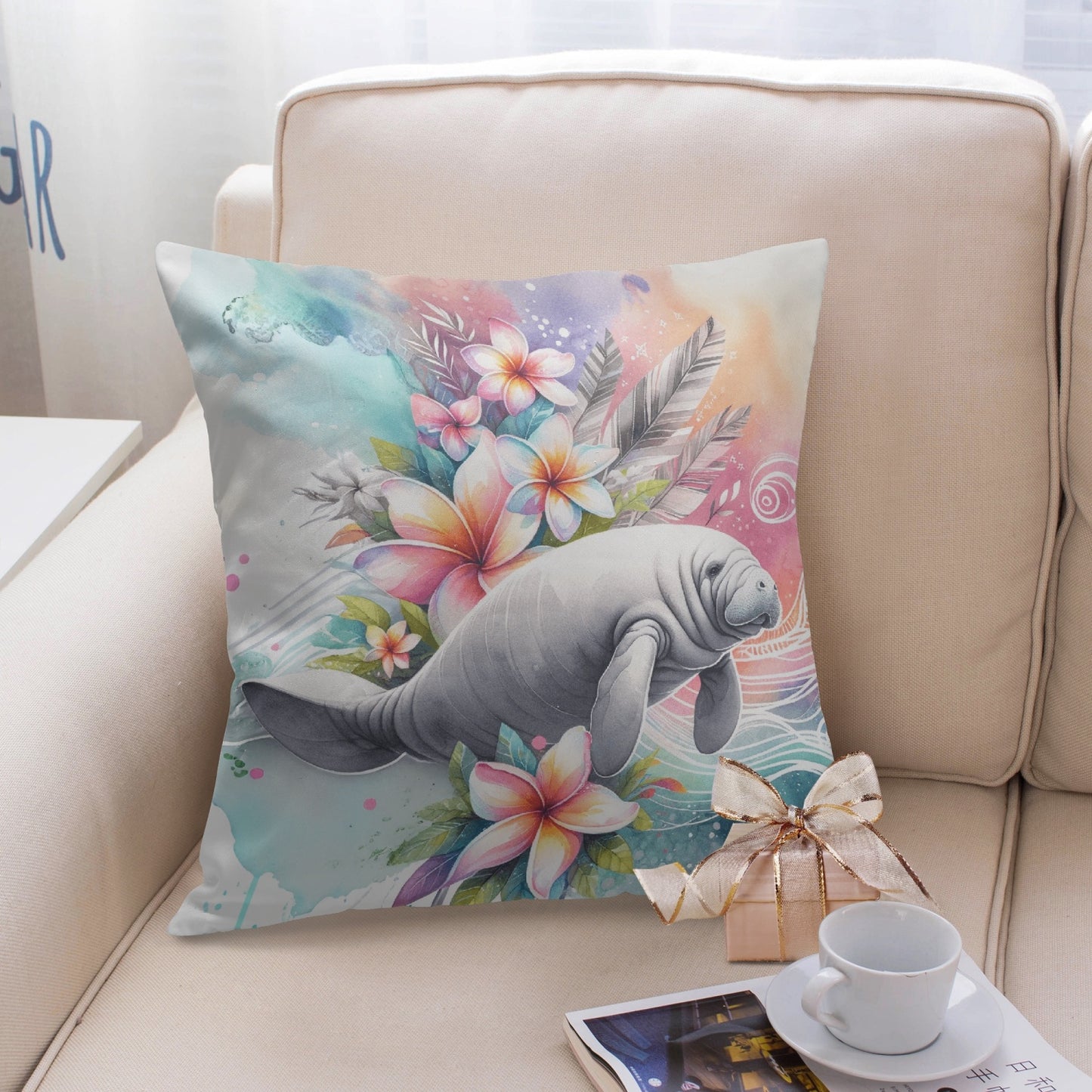 Gentle Manatee Undersea Pillow Cover - Kim’s Signature Beauty & Accessories    