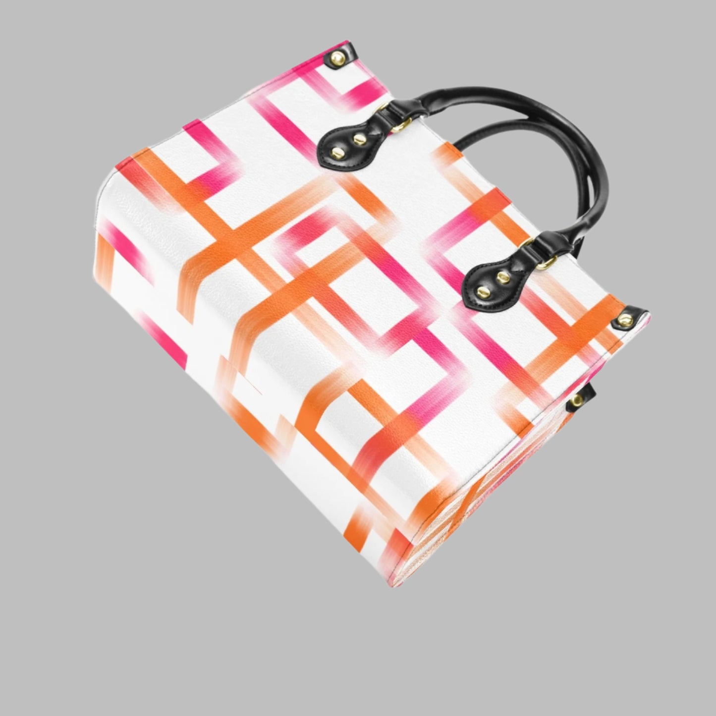 Geometric Brushstroke PU Leather Handbag - Kim’s Signature Beauty & Accessories    