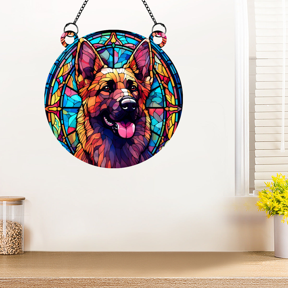 German Shepherd Stained Glass - Kim’s Signature Beauty & Accessories    