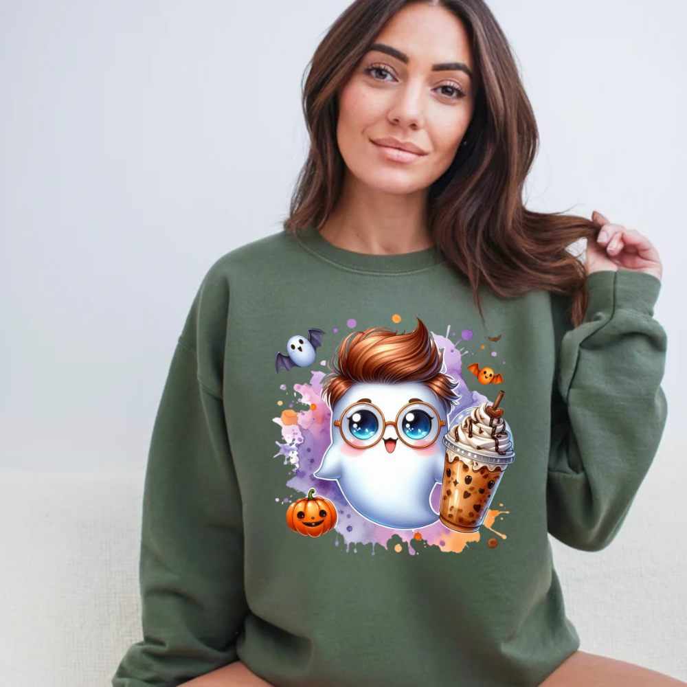 Ghost, Latte and Pumpkin Sweatshirt - Kim’s Signature Beauty & Accessories    