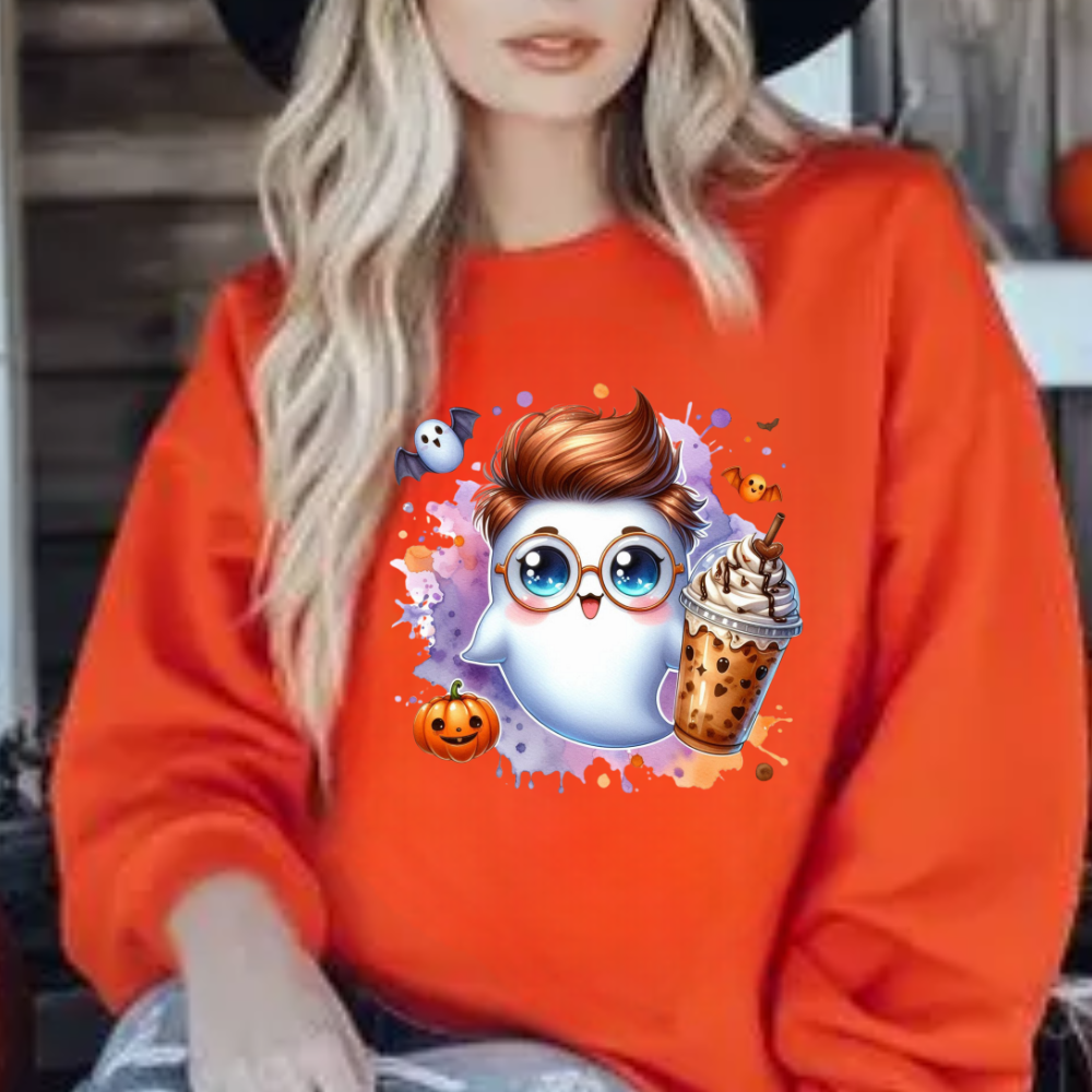 Ghost, Latte and Pumpkin Sweatshirt - Kim’s Signature Beauty & Accessories    