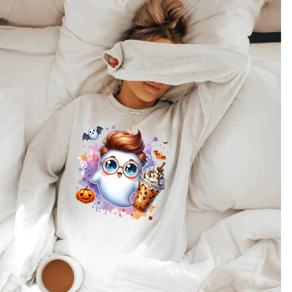 Ghost, Latte and Pumpkin Sweatshirt - Kim’s Signature Beauty & Accessories    