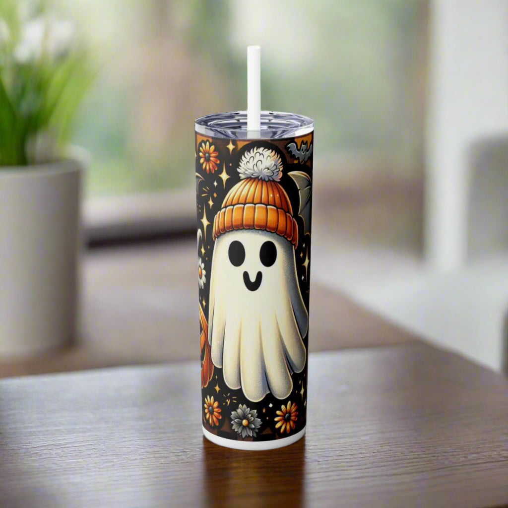 Ghost in Beanie Halloween Tumbler, 20oz - Kim’s Signature Beauty & Accessories    